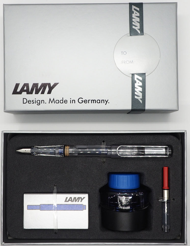 Lamy Набор: ручка перьевая Vista цвет корпуса прозрачный + картридж + чернила + конвертер