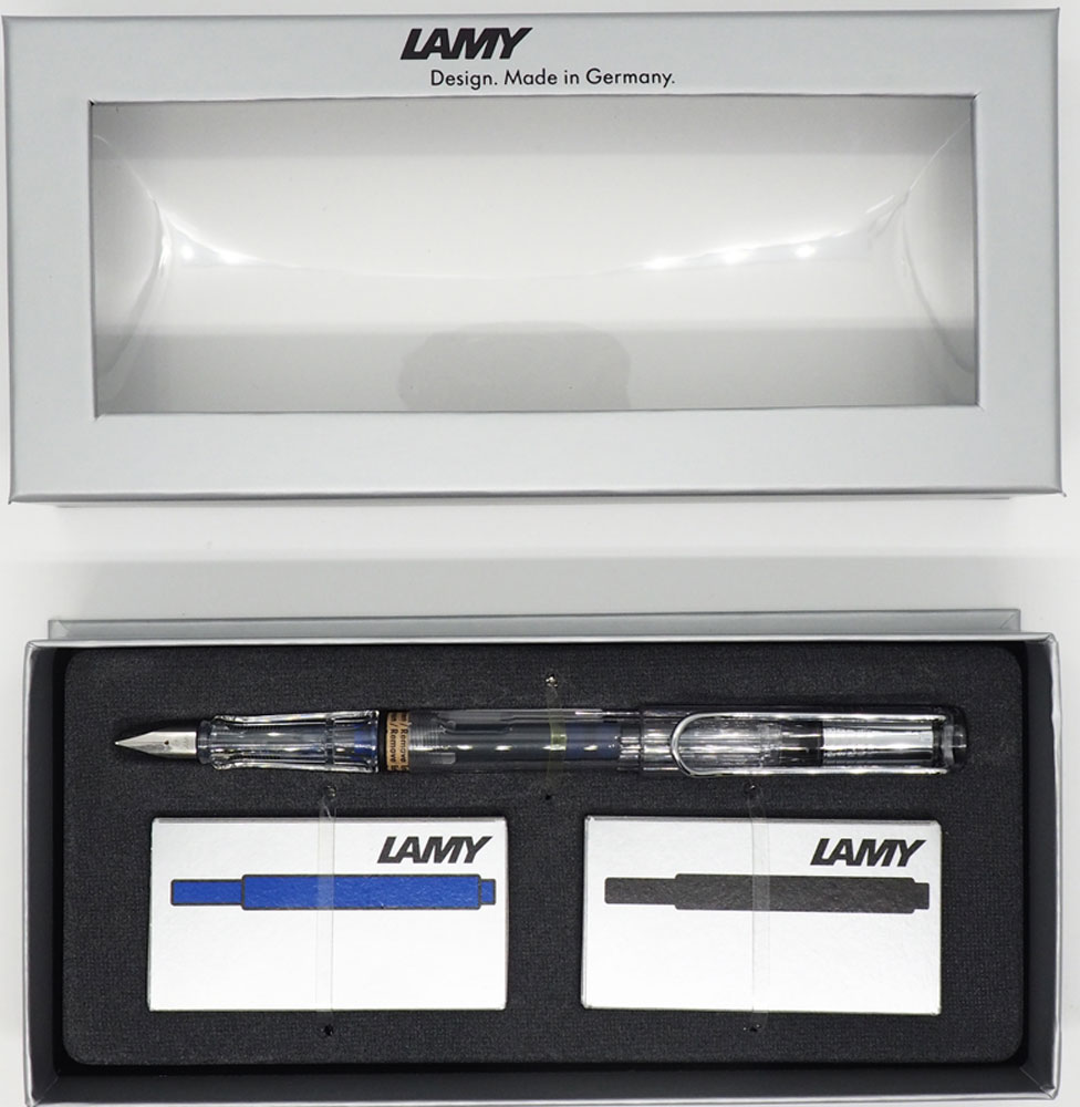 Lamy Набор: ручка перьевая Vista цвет корпуса прозрачный + картриджи 2 шт