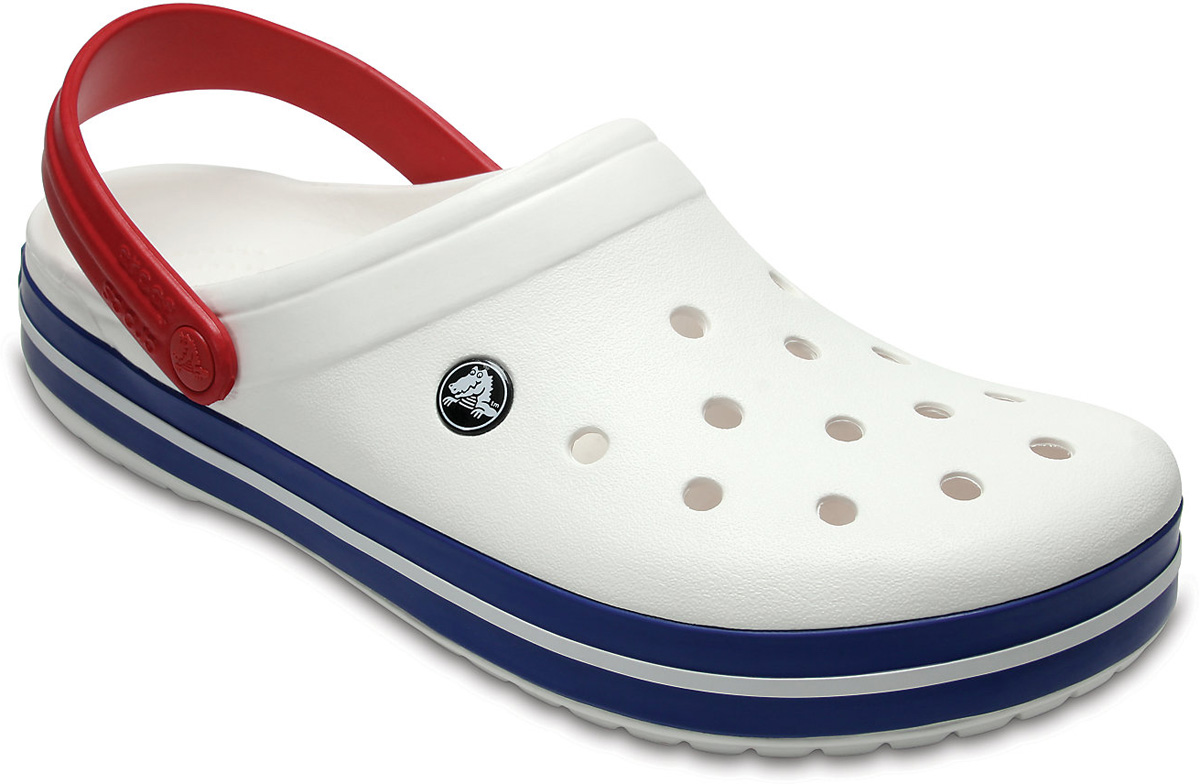 Сабо Crocs Crocband, цвет: белый, синий. 11016-11I. Размер 4/6 (36/37)