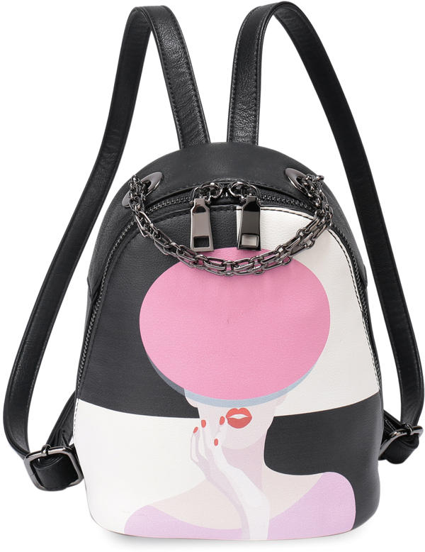 Рюкзак женский OrsOro, цвет: черный, белый. DS-849/1