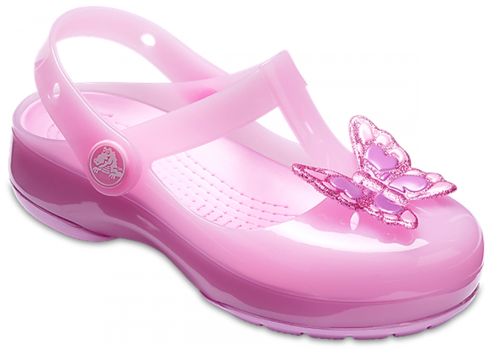 Сабо для девочки Crocs Isabella Embellished Clog PS, цвет: розовый. 205044/6I2. Размер C4 (21)
