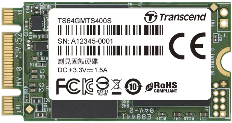 Transcend MTS400S 64GB SSD-накопитель (TS64GMTS400S)