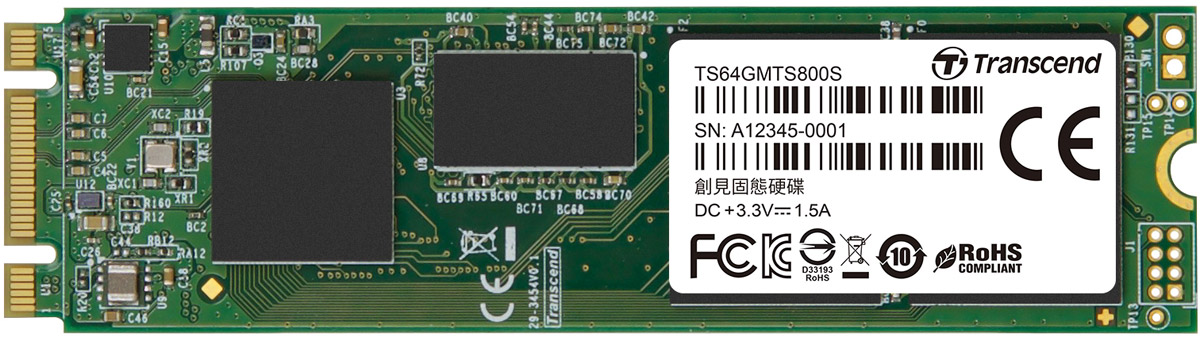 Transcend MTS800 64GB SSD-накопитель (TS64GMTS800S)