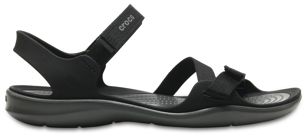 Сандалии женские Crocs Swiftwater Webbing Sandal, цвет: черный. 204804-001. Размер 6 (36)