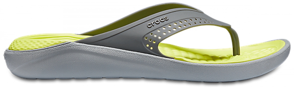 Сланцы Crocs LiteRide Flip, цвет: светло-серый. 205182-0DV. Размер 13 (46)
