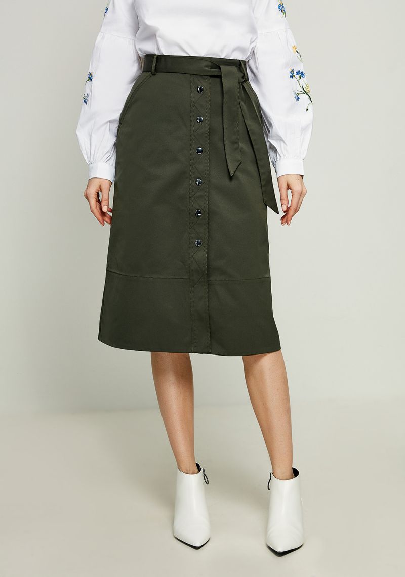 Оливковая юбка