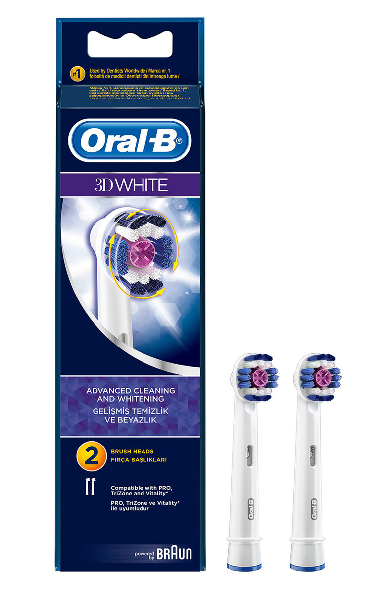Сменные насадки для зубной щетки Oral-B 3D White, 2 шт