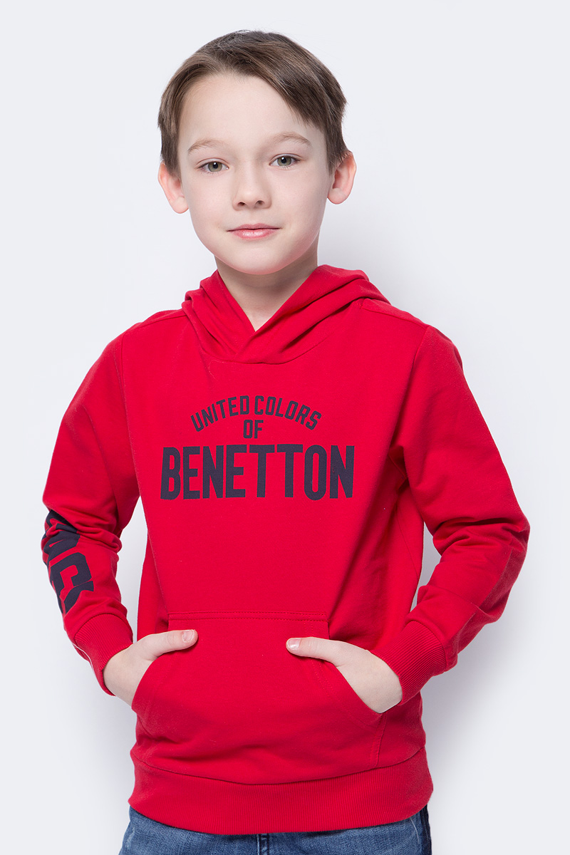 Толстовка для мальчика United Colors of Benetton, цвет: красный. 3BC1C2091_219. Размер 150