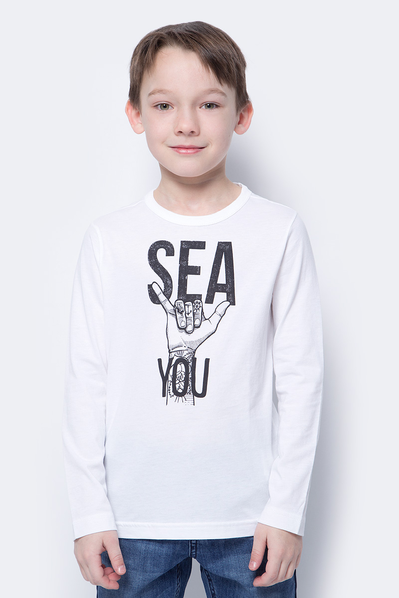 Футболка с длинным рукавом для мальчиков United Colors of Benetton, цвет: белый. 3I1XC13I8_101. Размер 1603I1XC13I8_101 Футболка с длинным рукавом для мальчиков United Colors of Benetton, цвет: белый. 3I1XC13I8_101. Размер 1603I1XC13I8_101