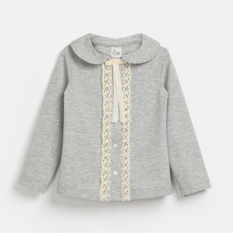 Блузка для девочки Ёмаё, цвет: серый. 25-603. Размер 116