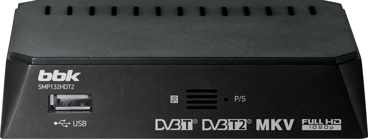BBK SMP132HDT2, Dark Grey цифровой ТВ-ресивер тв приставка bbk smp123hdt2 dark grey