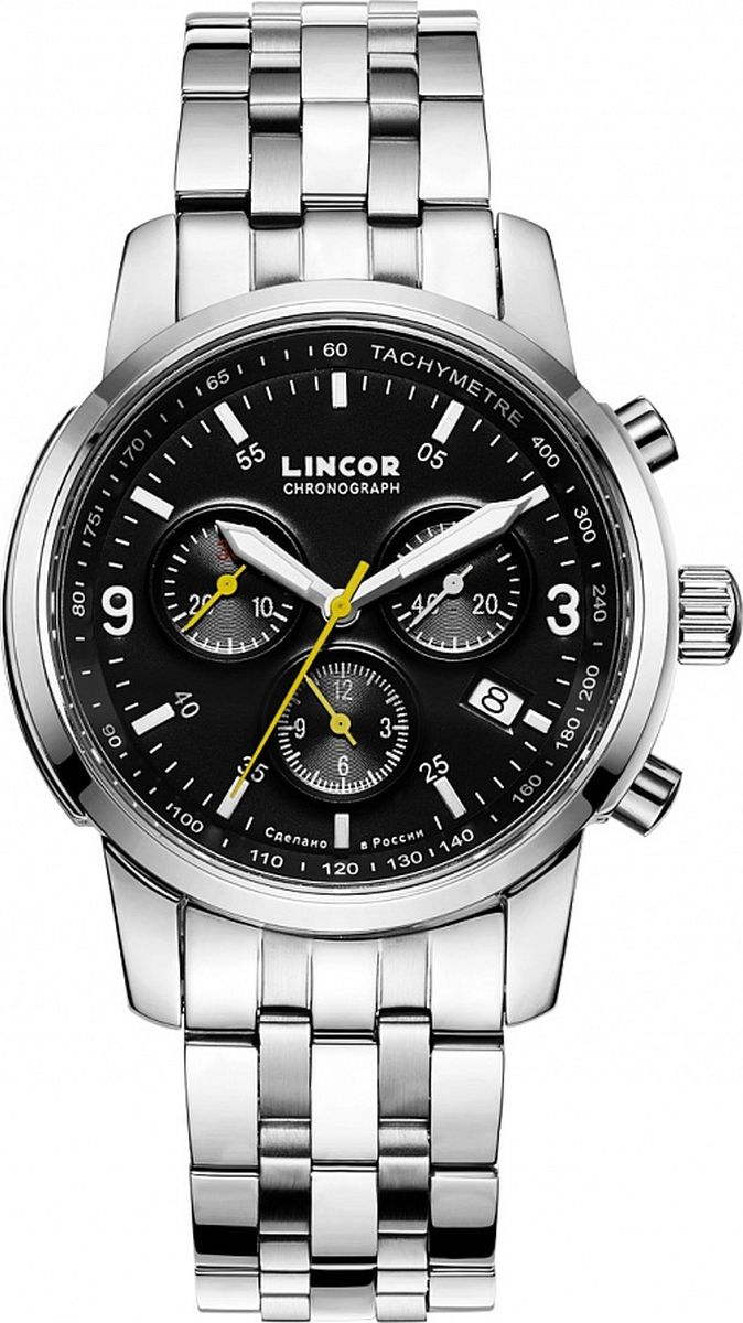 Часы наручные мужские Lincor, цвет: серебристый. 1096S0B2