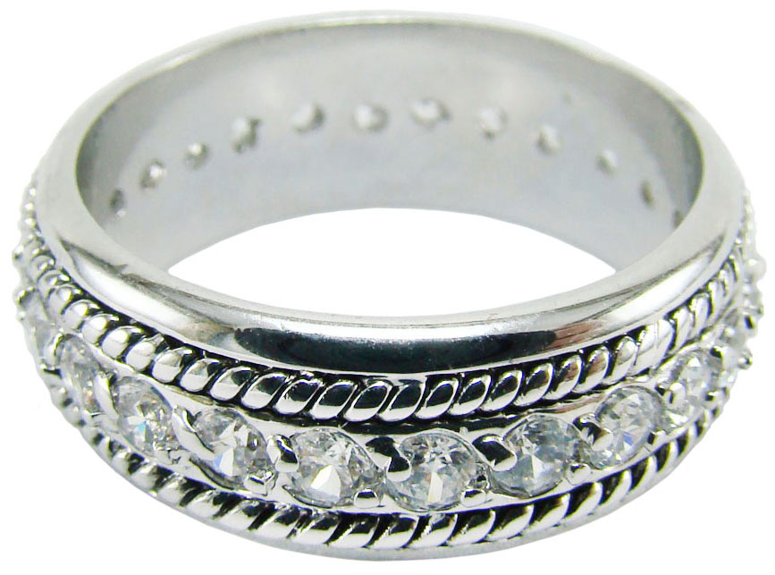 Кольцо женское Taya, цвет: серебристый. T-B-5171-RING-RHODIUM. Размер 21
