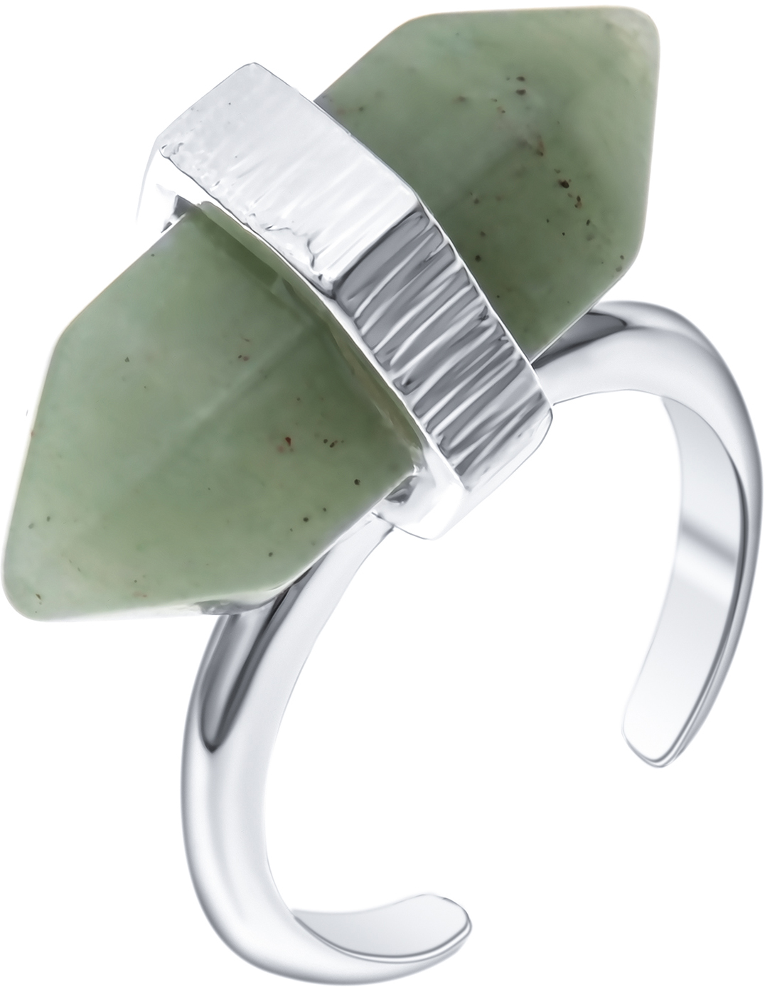 Кольцо женское Teosa, цвет: серебристый, зеленый. T-C-108