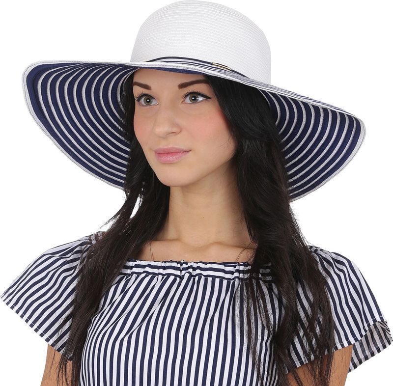Соломенная шляпа женская Fabretti, цвет: белый. GL53. Размер 56/59