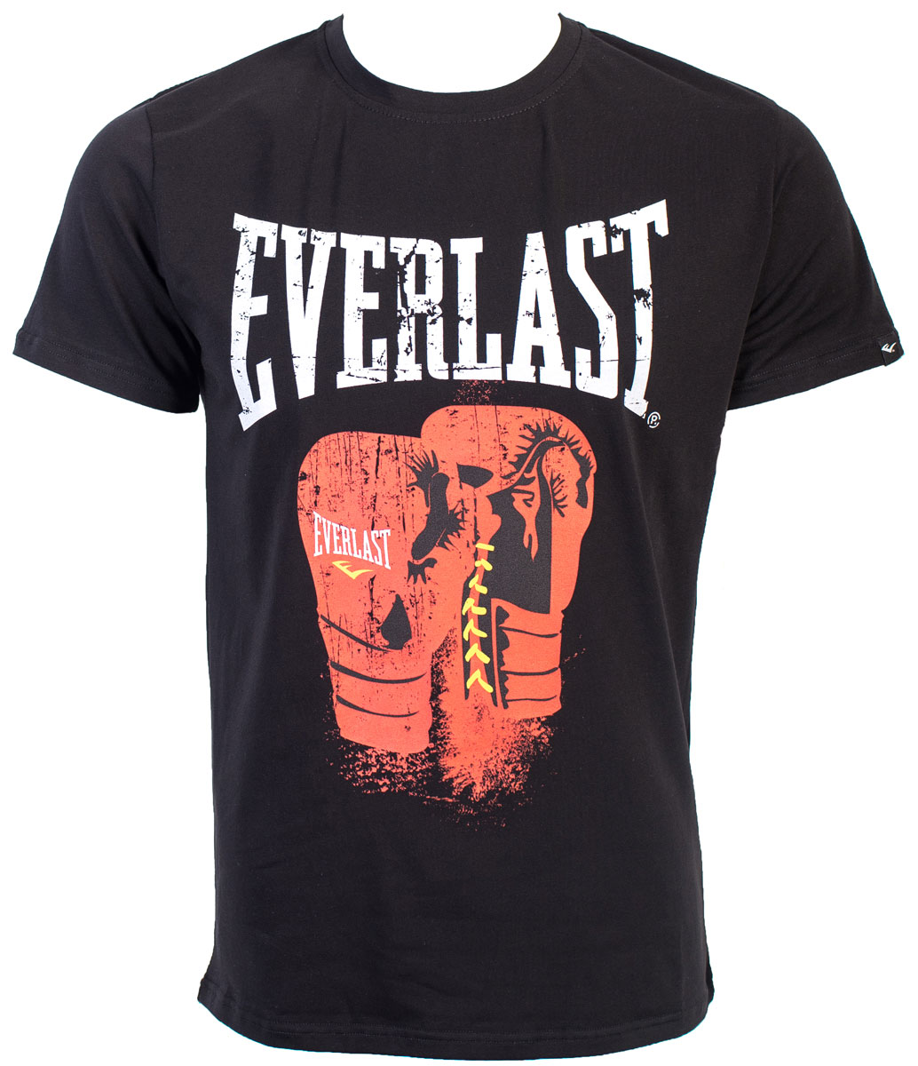 Футболка мужская Everlast Logo Protex Gloves, цвет: черный. RE0041. Размер XL (52/54)