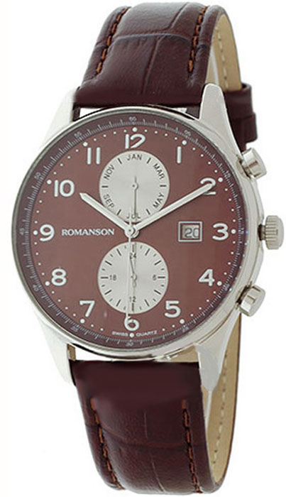 Часы наручные мужские Romanson, цвет: коричневый. TL0329BMW(BROWN)