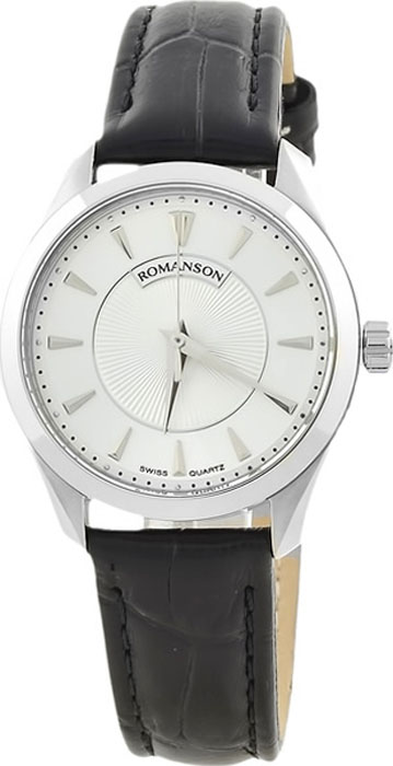 Часы наручные женские Romanson, цвет: черный, белый. TL0337LW(WH)