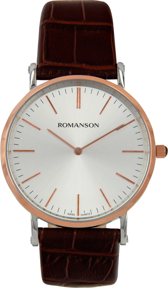 Часы наручные мужские Romanson, цвет: коричневый. TL0387MJ(WH)