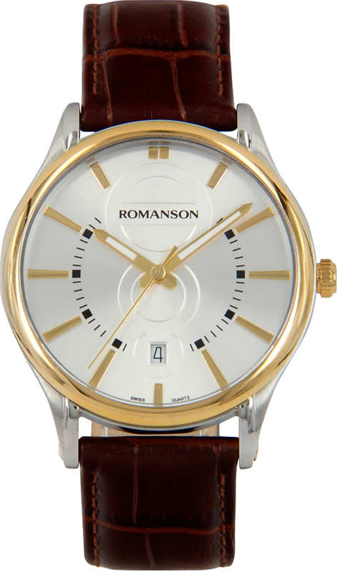 Часы наручные мужские Romanson, цвет: коричневый. TL0392MC(WH)