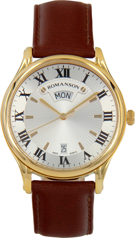 Часы наручные мужские Romanson, цвет: коричневый. TL0393MG(WH)