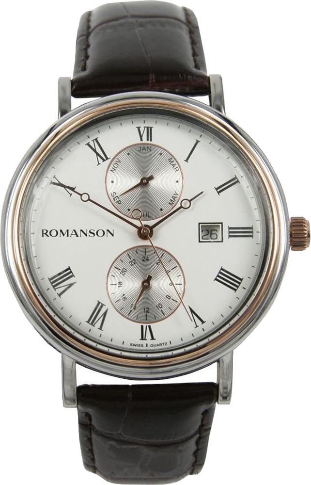 Часы наручные мужские Romanson, цвет: черный. TL1276BMJ(WH)BN