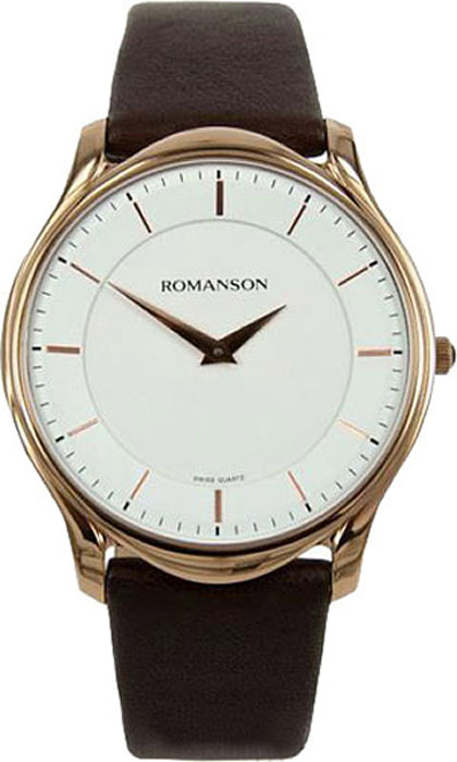 Часы наручные мужские Romanson, цвет: темно-коричневый. TL2617MR(WH)BN