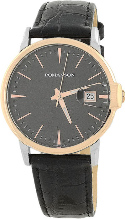 Часы наручные мужские Romanson, цвет: черный. TL4227MJ(BK)