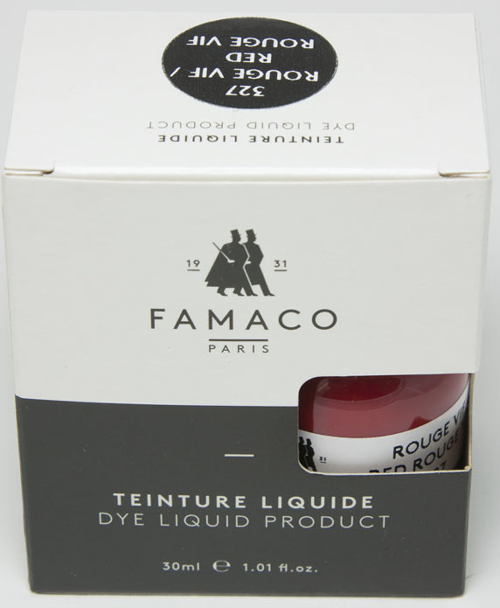 Жидкий краситель для кожи Famaco, цвет: красный, 30 мл
