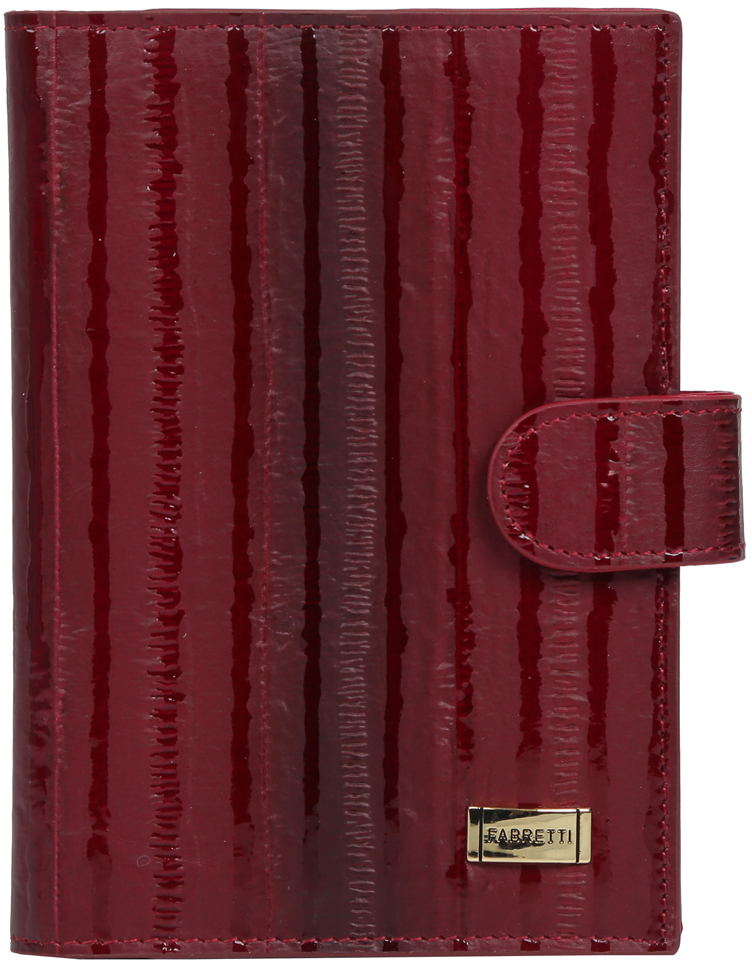 Обложка для документов женская Fabretti, цвет: бордовый. 54019-wine stripe