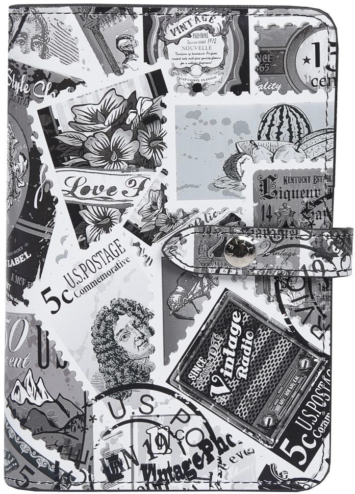 Обложка для документов женская Fabretti, цвет: черный. 57440-black stamp