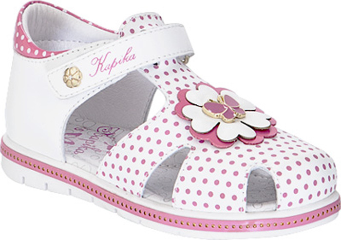 Сандалии для девочки Kapika, цвет: белый, розовый. 32540к-1. Размер 28