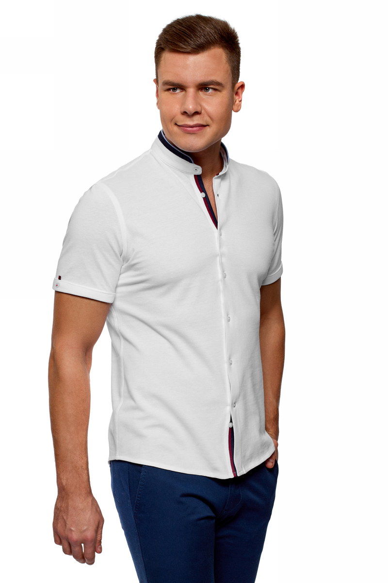 Рубашка мужская oodji Lab, цвет: белый. 5L301002M/34522N/1079B. Размер XXL (58/60)