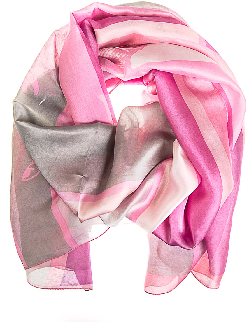 Палантин женский Vita Pelle, цвет: серый, розовый. K01P25112. Размер 180 см х 90 см