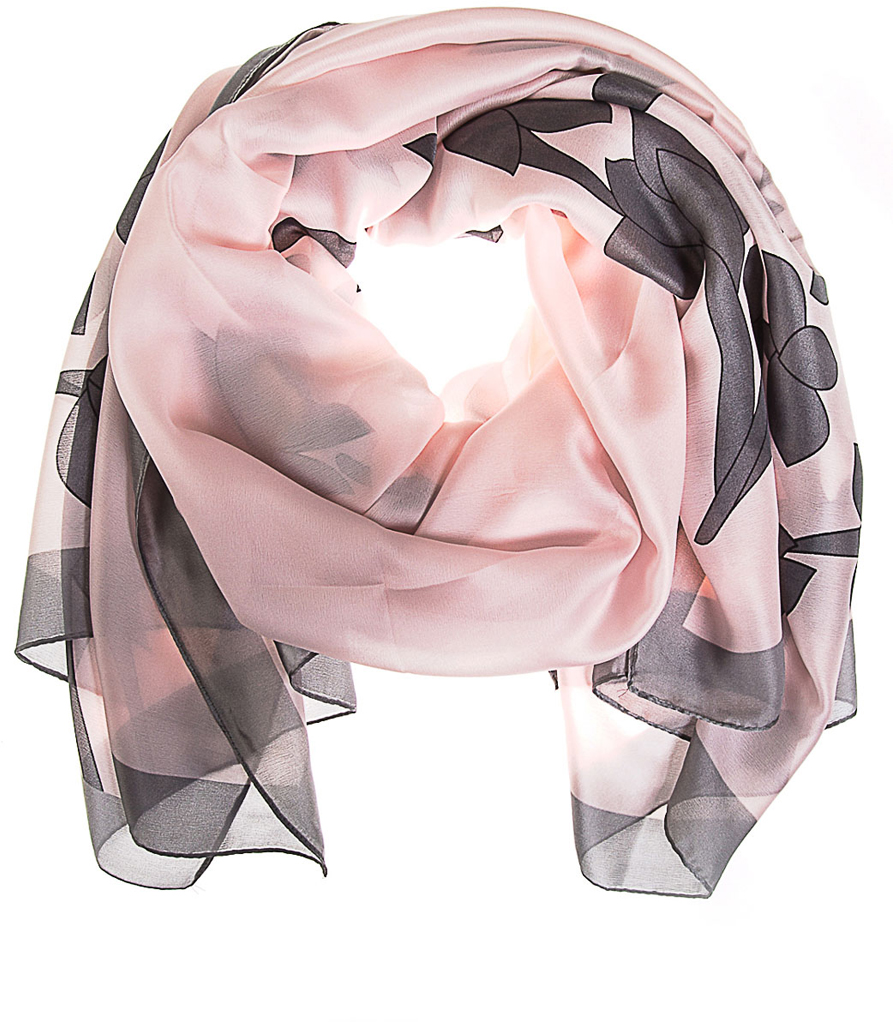 Палантин женский Vita Pelle, цвет: серый, розовый. K01P2546. Размер 180 см х 90 см