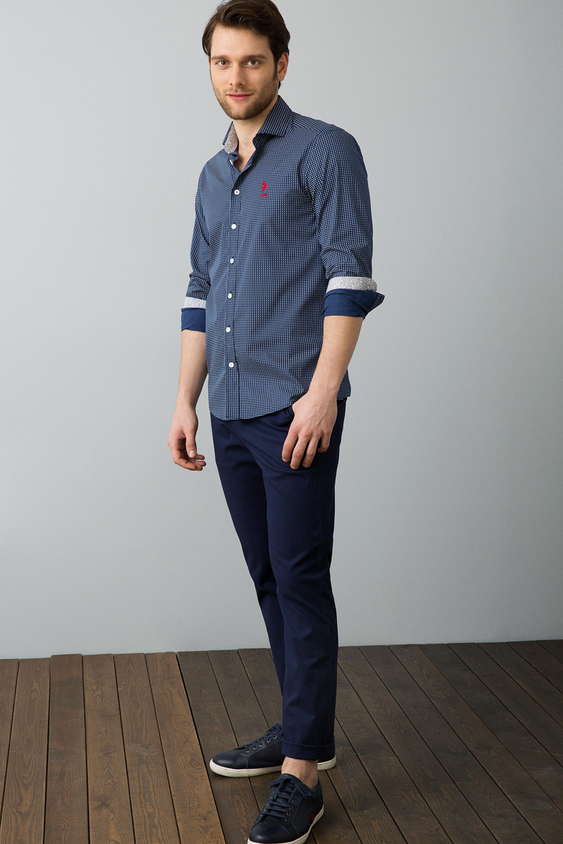Рубашка мужская U.S. Polo Assn., цвет: темно-синий. G081SZ0040JUAN. Размер XXL (54)