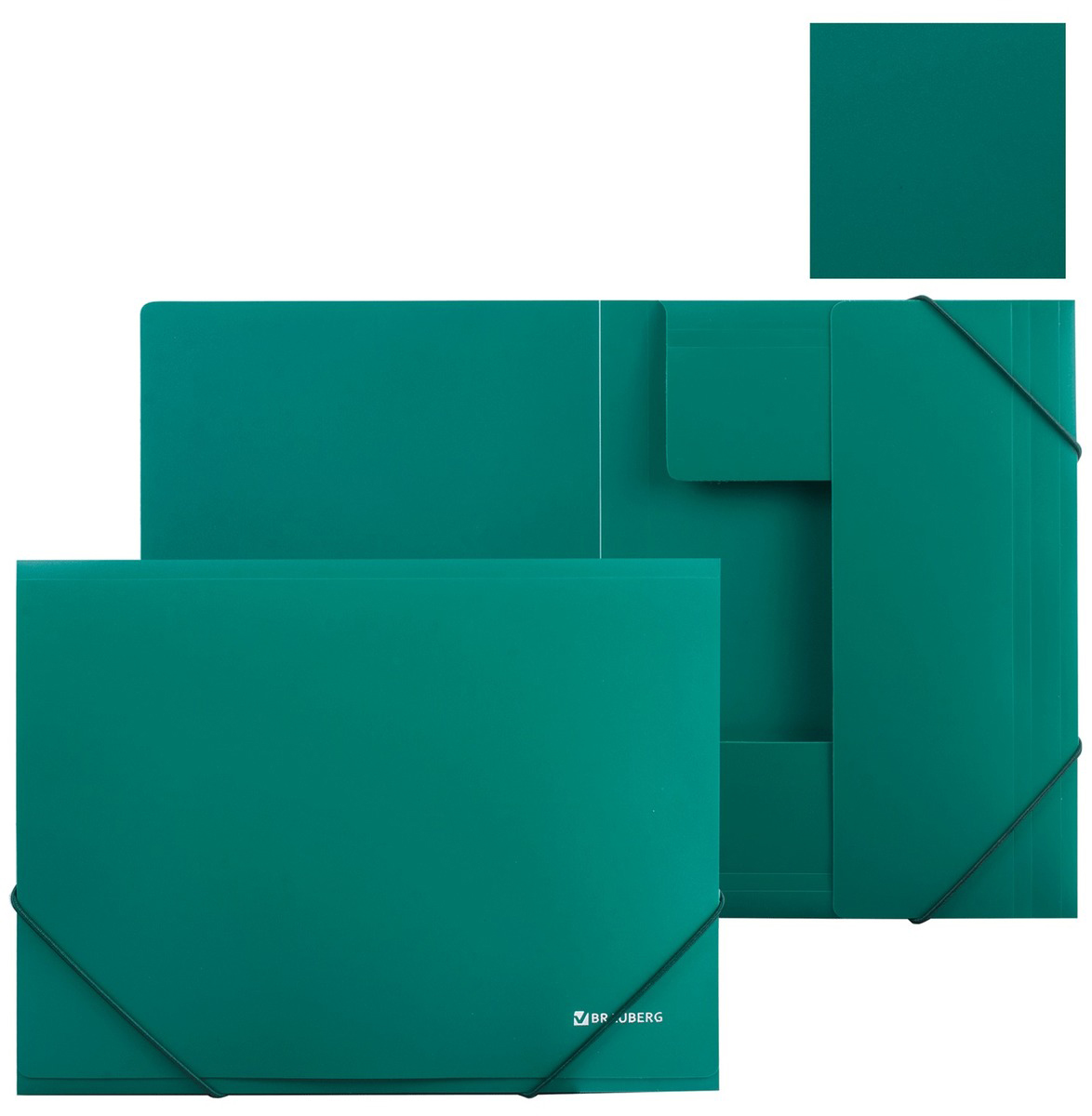 Brauberg Папка на резинках Стандарт цвет зеленый 221621