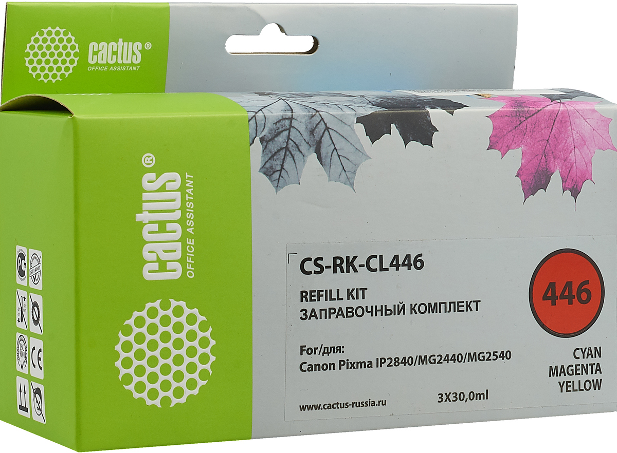 Cactus CS-RK-CL446, Color заправочный набор для Canon Pixma IP2840/MG2440/MG2540