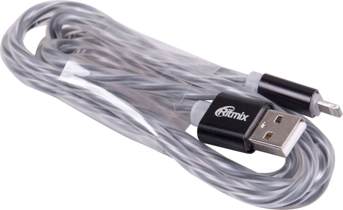 Ritmix RCC-322, Black кабель USB-Lightning (1 м)