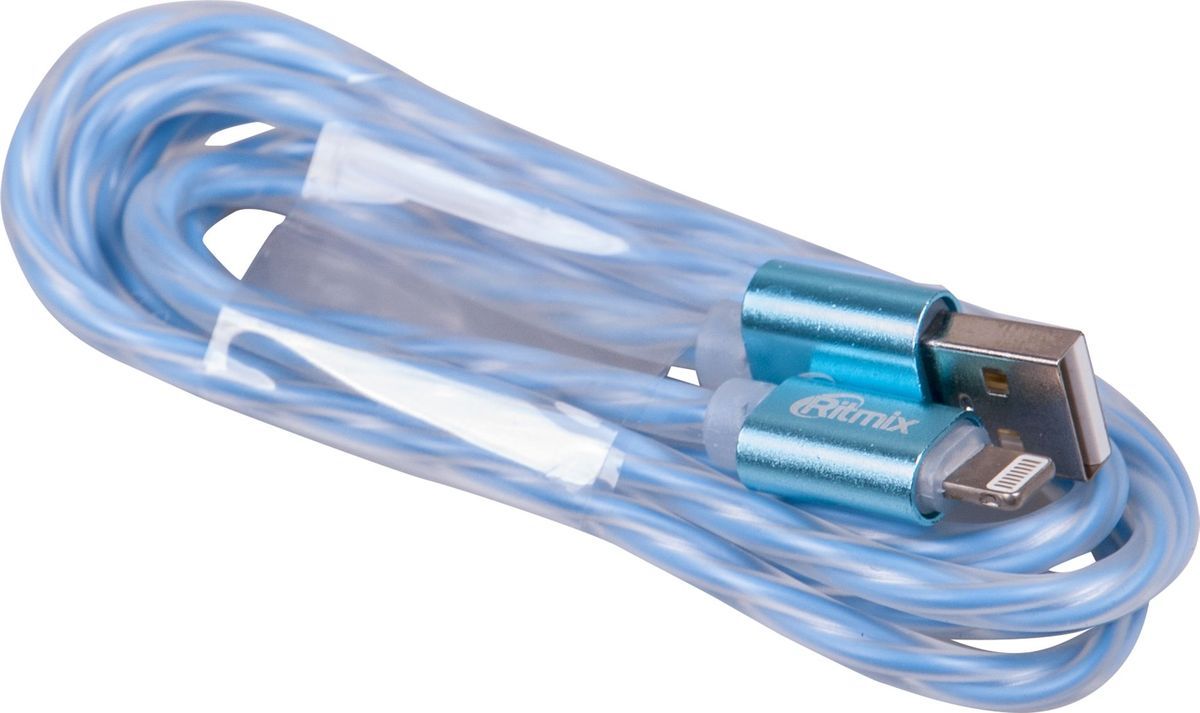 Ritmix RCC-322, Blue кабель USB-Lightning (1 м)