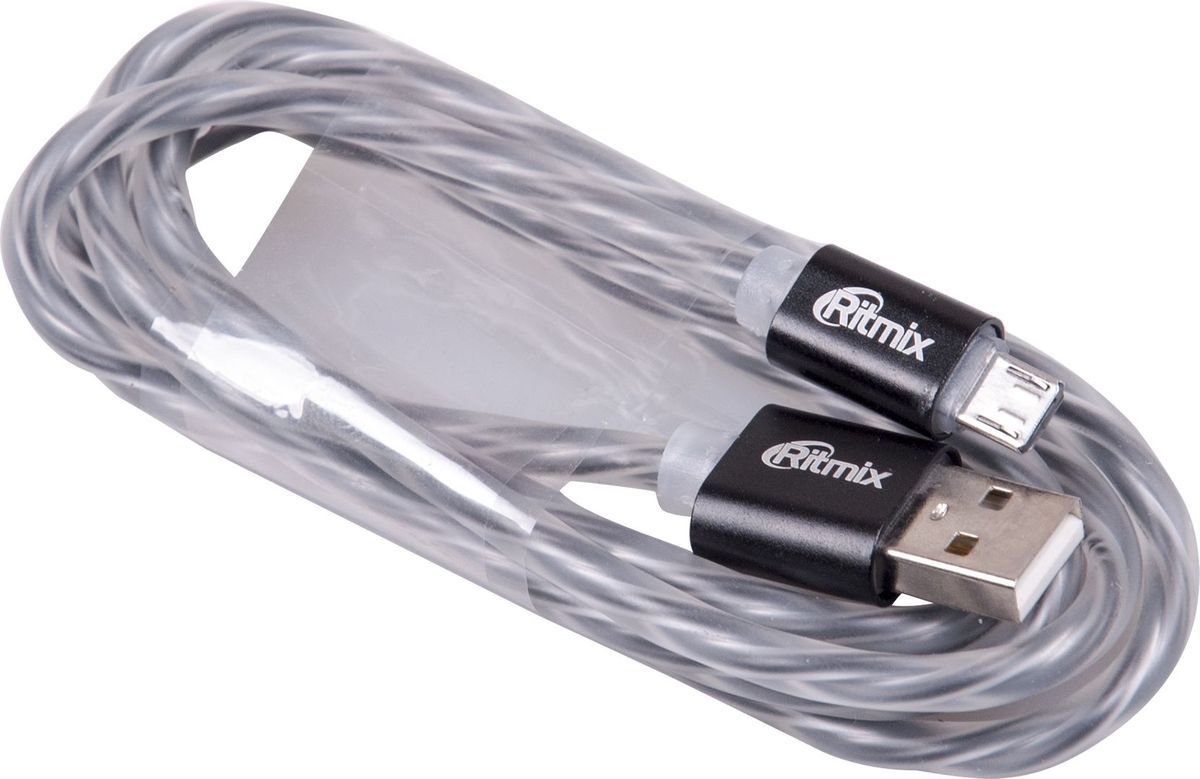 Ritmix RCC-312, Black кабель USB - microUSB (1 м)