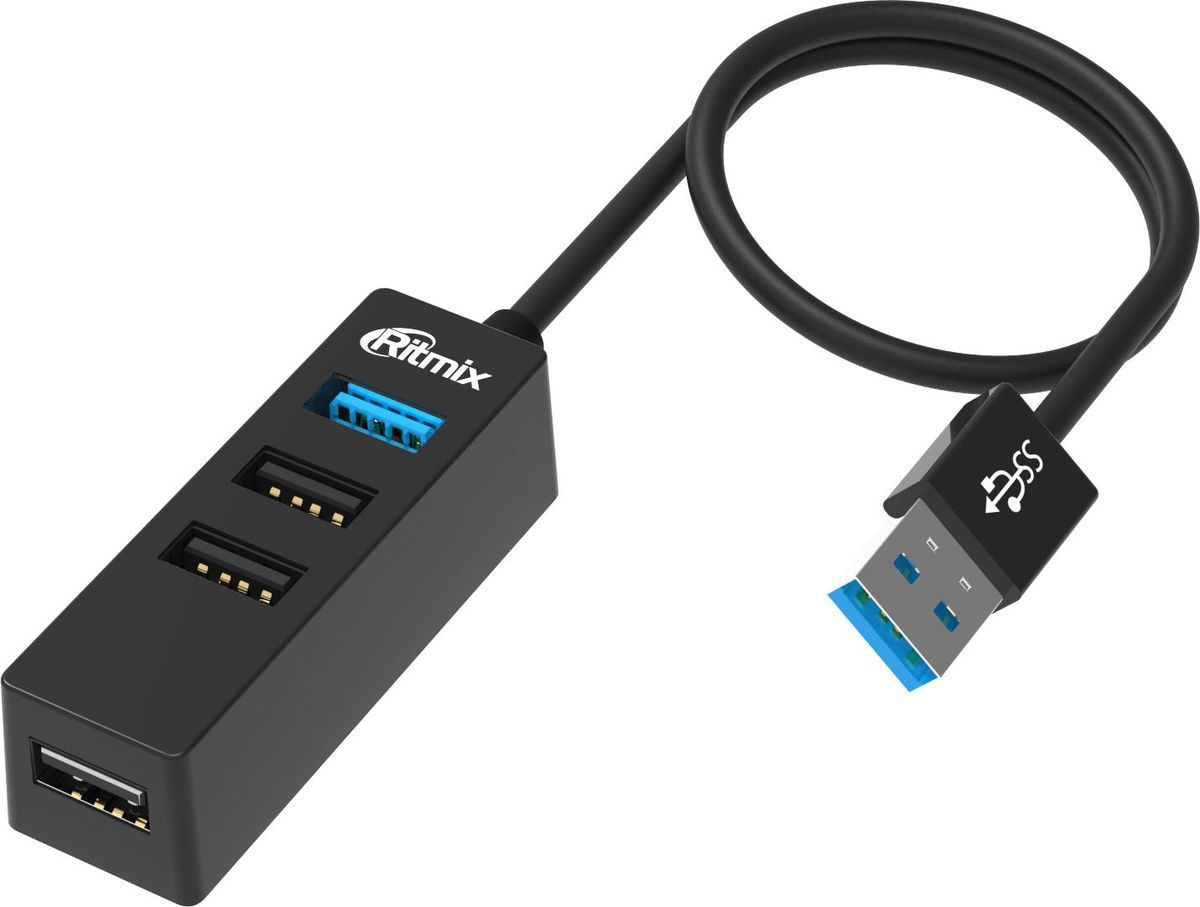 Ritmix CR-3402, Black USB-концентратор
