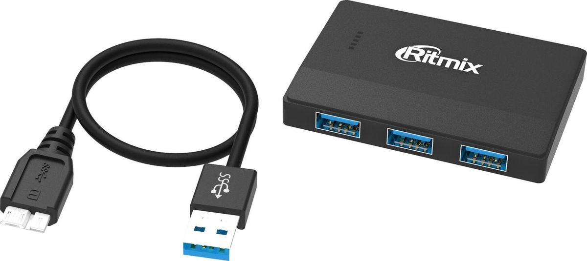 Ritmix CR-3403, Black USB-концентратор