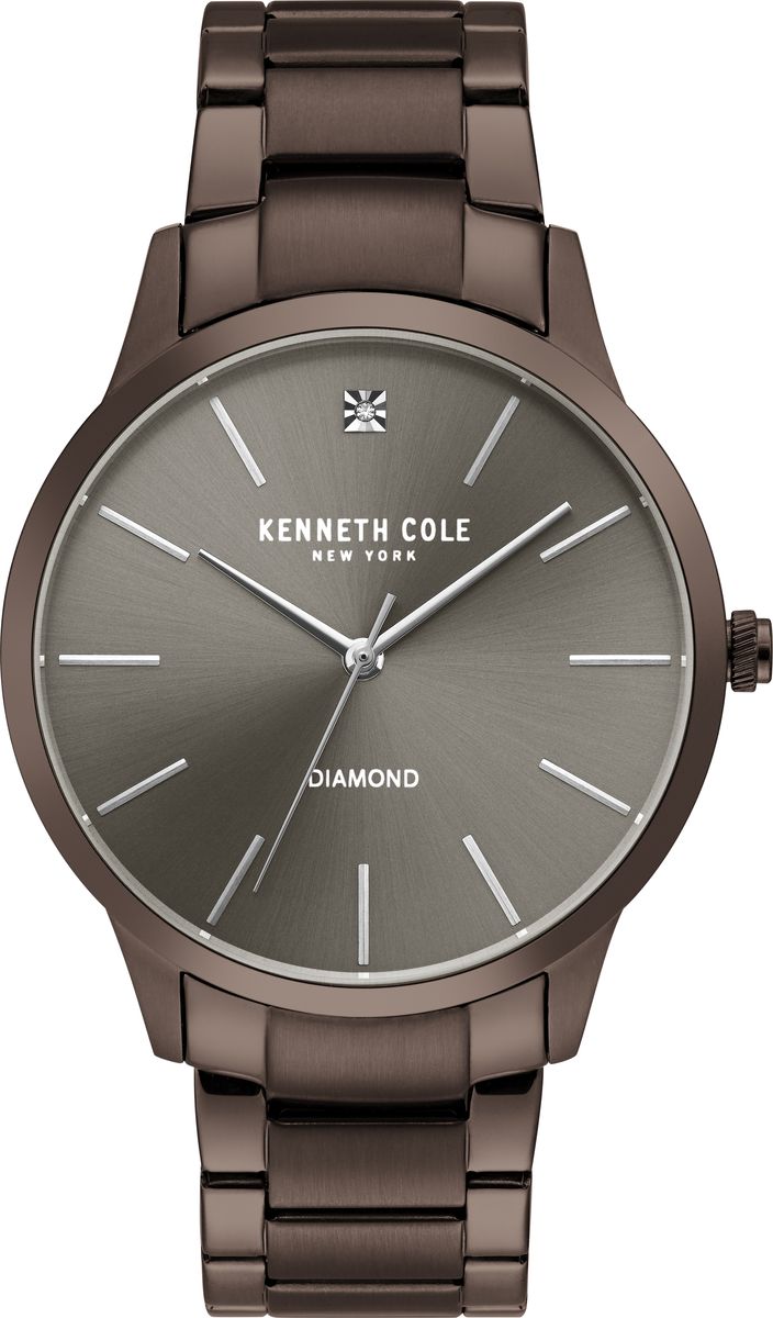 Часы наручные мужские Kenneth Cole Genuine Diamonds, цвет: темно-коричневый. KC15111008