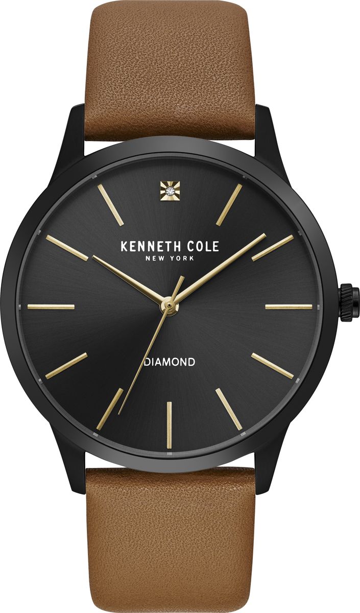 Часы наручные мужские Kenneth Cole Genuine Diamonds, цвет: светло-коричневый. KC15111012