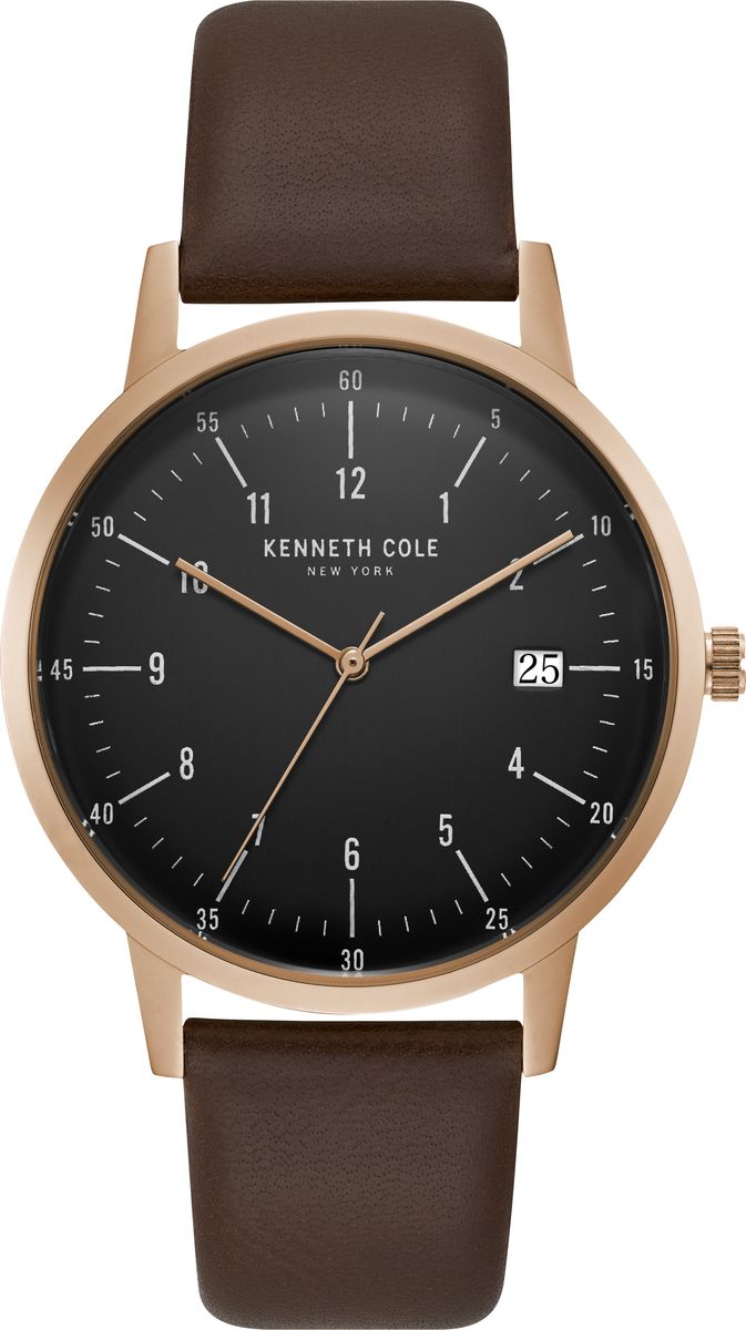 Часы наручные мужские Kenneth Cole Slim, цвет: коричневый. KC50063001