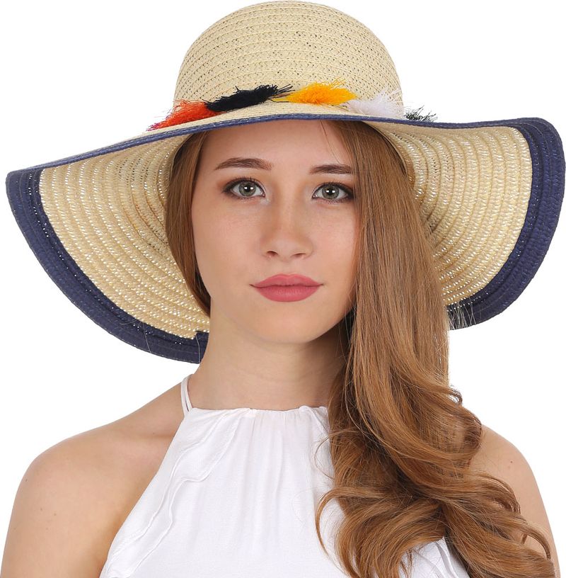 Соломенная шляпа женская Fabretti, цвет: бежевый. V26. Размер 56/59