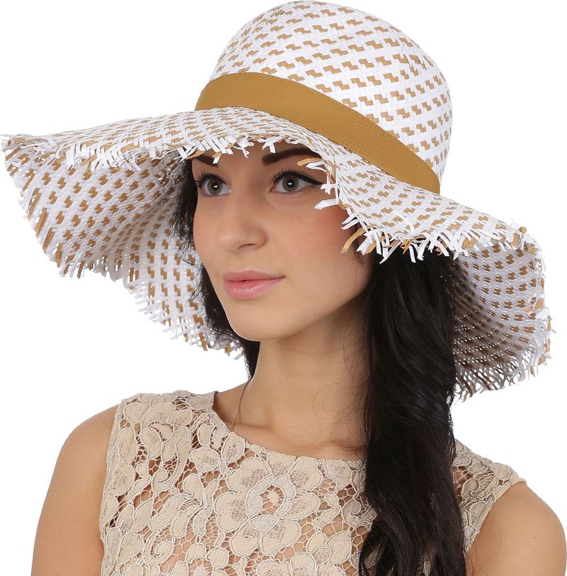 Соломенная шляпа женская Fabretti, цвет: бежевый. V18. Размер 56/59