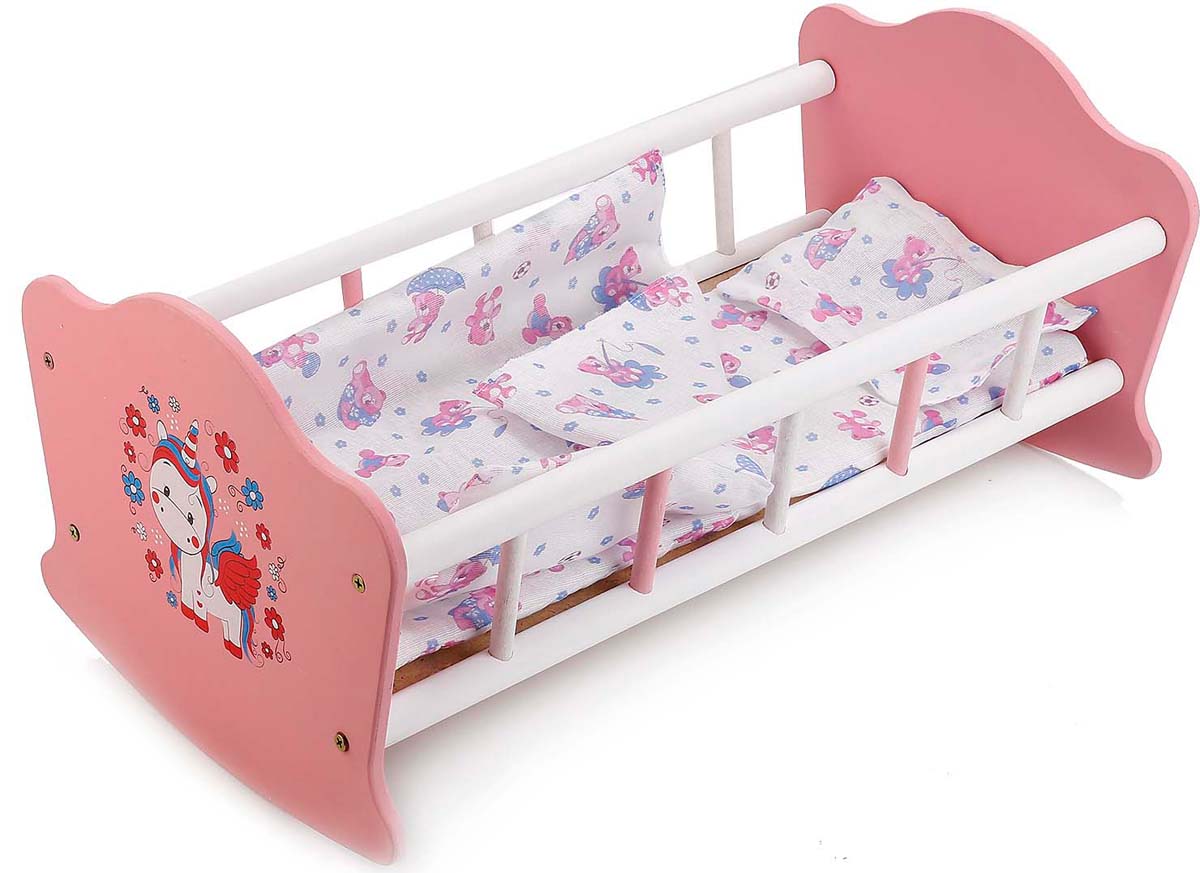 Карапуз Кроватка для кукол Милый Пони цвет светло-розовый