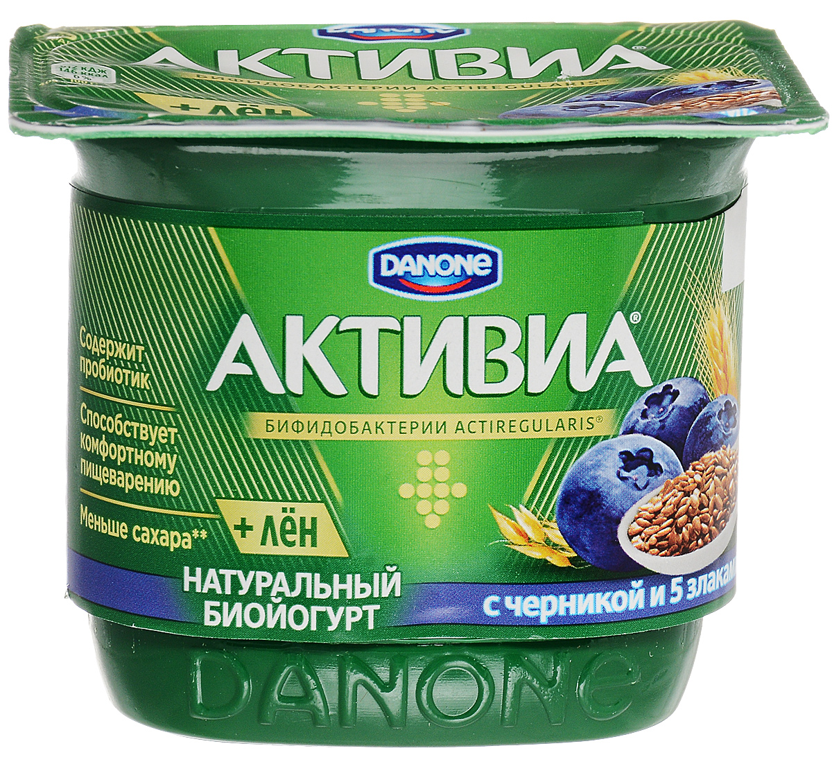 Активиа Биойогурт густой Черника-5 Злаков-Льняное семя 2,9%, 150 г био баланс биойогурт густой обогащенный черника голубика 2 8% 125 г